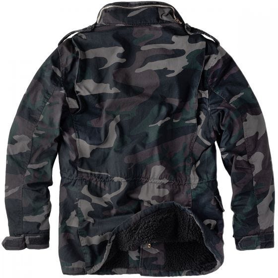 Surplus Paratrooper Winter Jacket Black Camo Washed