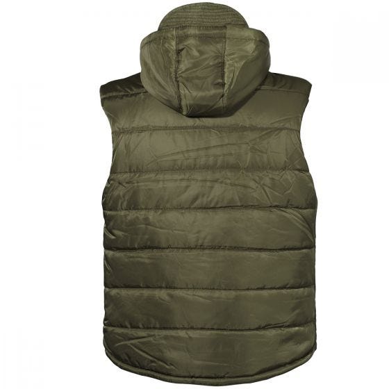 MFH Lined Vest with a Detachable Hood OD Green