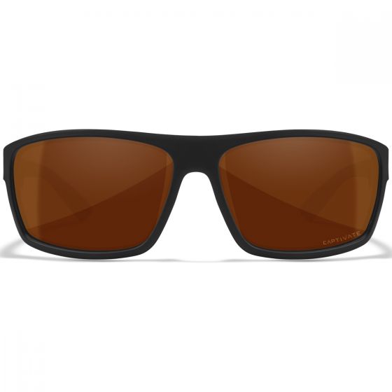 Wiley X WX Peak Glasses - Captivate Polarized Copper Lenses / Matte Black Frame