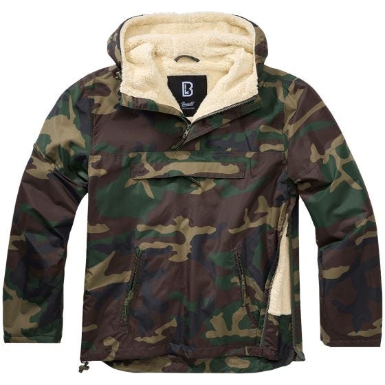 Brandit Windbreaker Sherpa Jacket Woodland