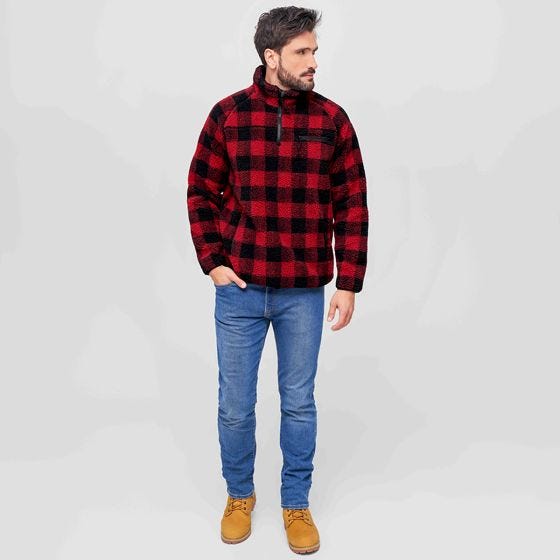 Brandit Teddyfleece Troyer Red/Black