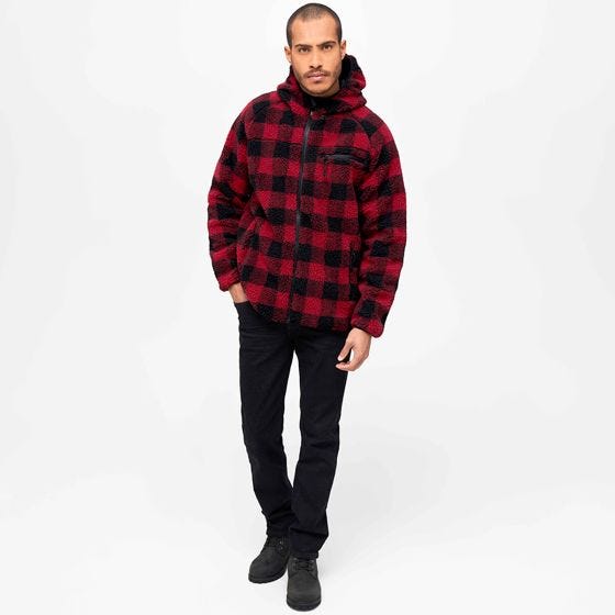 Brandit Teddyfleece Worker Jacket Red/Black