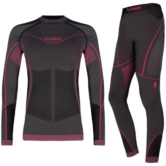 Alpinus Girl's Outdoor Mora Thermoactive Base Layer Set Graphite Pink
