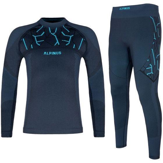 Alpinus Men's Outdoor Gausdal Thermoactive Base Layer Set Graphite Blue