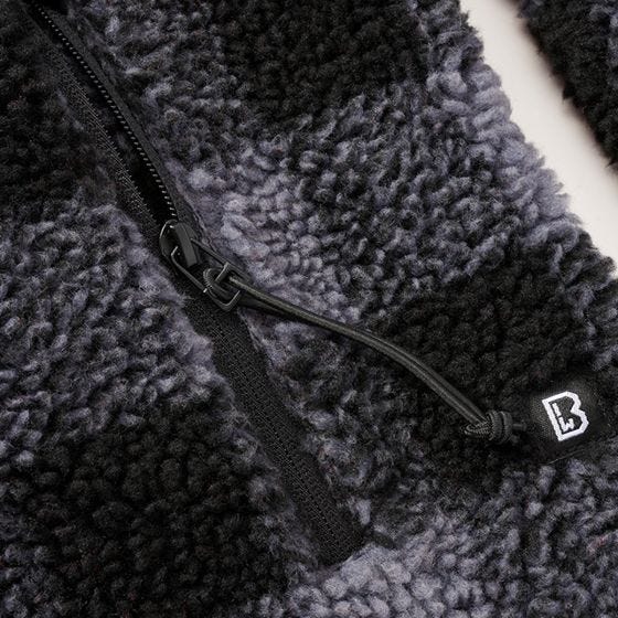 Brandit Teddyfleece Worker Jacket Black/Grey