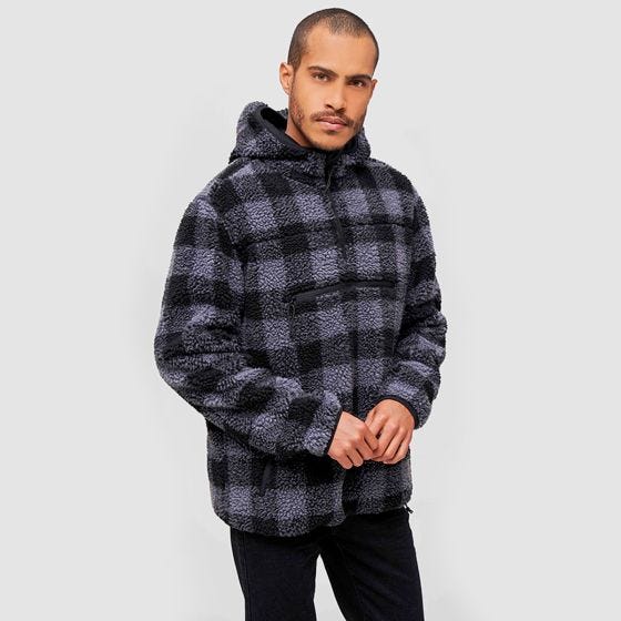 Brandit Teddyfleece Worker Pullover Black/Grey
