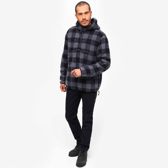 Brandit Teddyfleece Worker Pullover Black/Grey