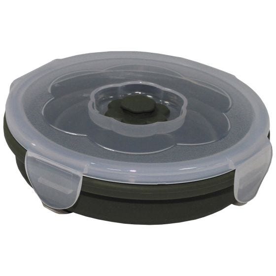 Fox Outdoor Foldable Bowl Round 540ml Lockable Lids OD Green