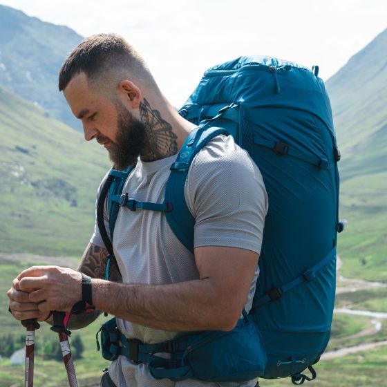 Highlander Men's Ben Nevis Rucksack 65L Grey