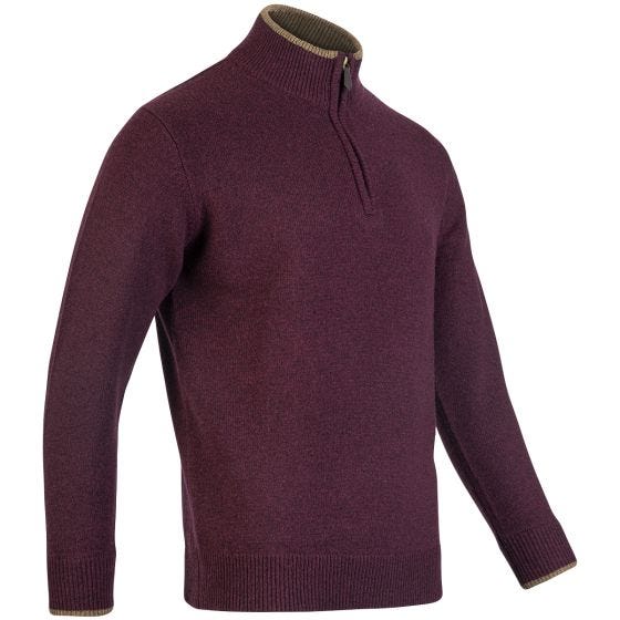 Jack Pyke Ashcombe Zip Neck Pullover Plum