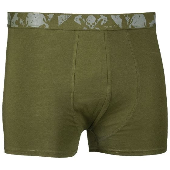 Mil-Tec Boxer Shorts Skull 2 Pack Olive