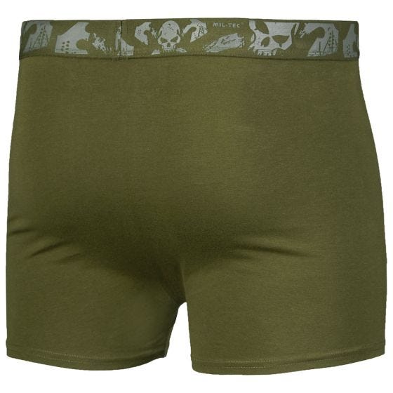 Mil-Tec Boxer Shorts Skull 2 Pack Olive