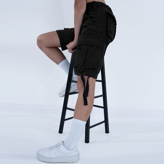 Surplus Ladies Airborne Vintage Shorts Washed Black