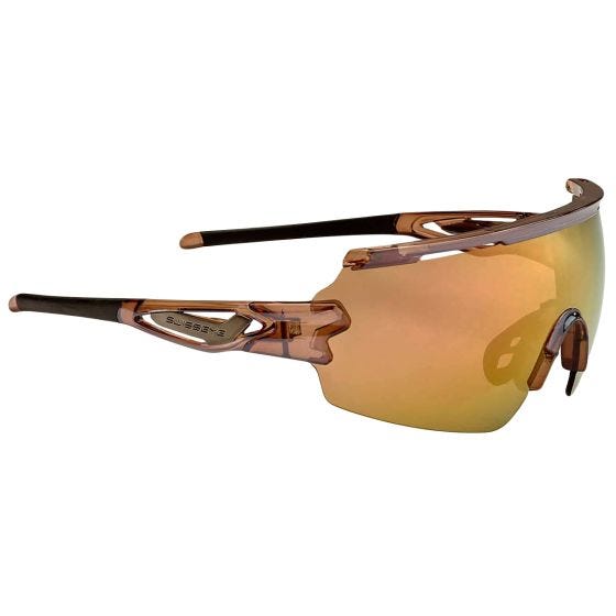 Swiss Eye Signal RX Sunglasses Brown Gold Revo Lens / Shiny Laser Crystal Brown/Black Frame