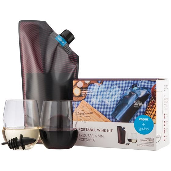 Vapur Wandervino Collection & 2 Glass Set Maroon