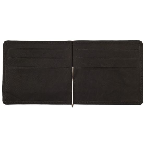 Zippo Leather Bi-Fold Money Clip Wallet Brown