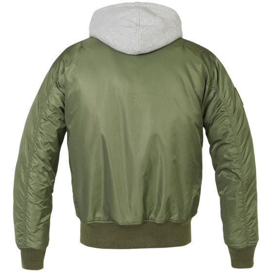 Brandit MA1 Sweat Hooded Jacket Olive/Grey