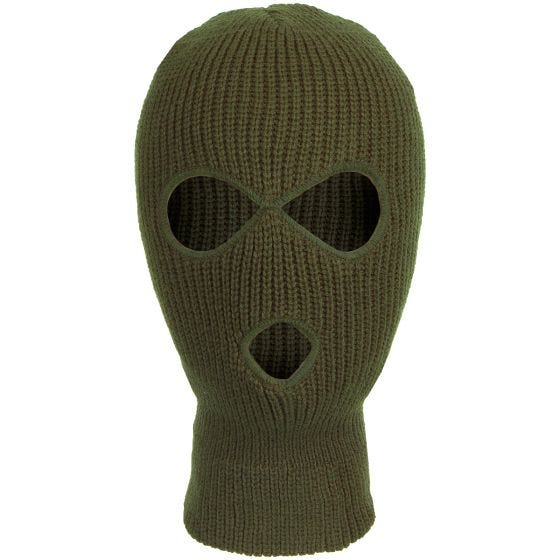 MFH 3 Hole Balaclava Acrylic OD Green