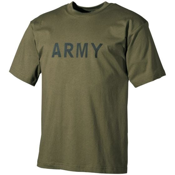 MFH T-shirt Olive with Army Print