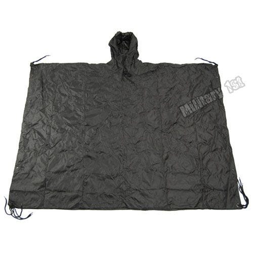 Waterproof Poncho Ripstop Black